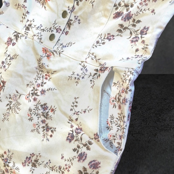 No Boundaries Overall Dress Floral White Denim 2XX/19 - Picture 13 of 16